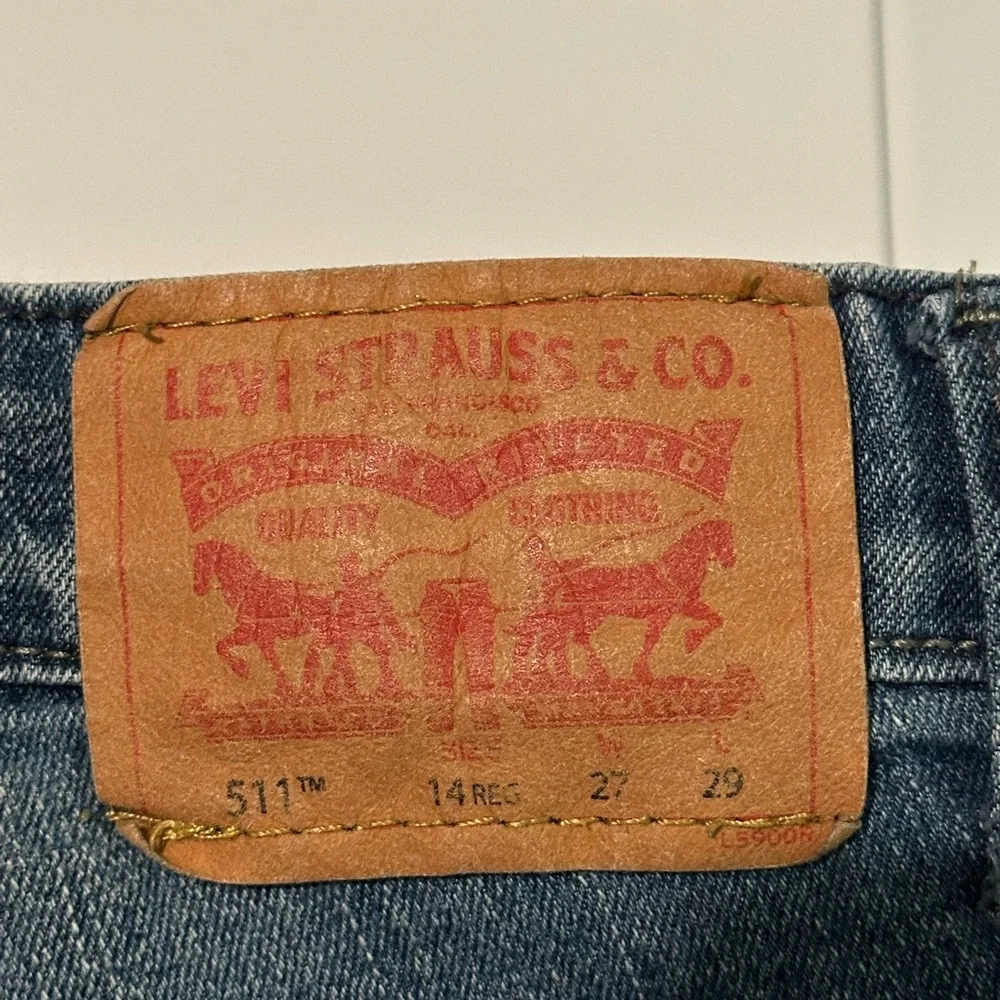 Levi’s 511 Boy’s Jeans Adjustable Waistband Slim/Straight Size 14 Reg (W27 L29)